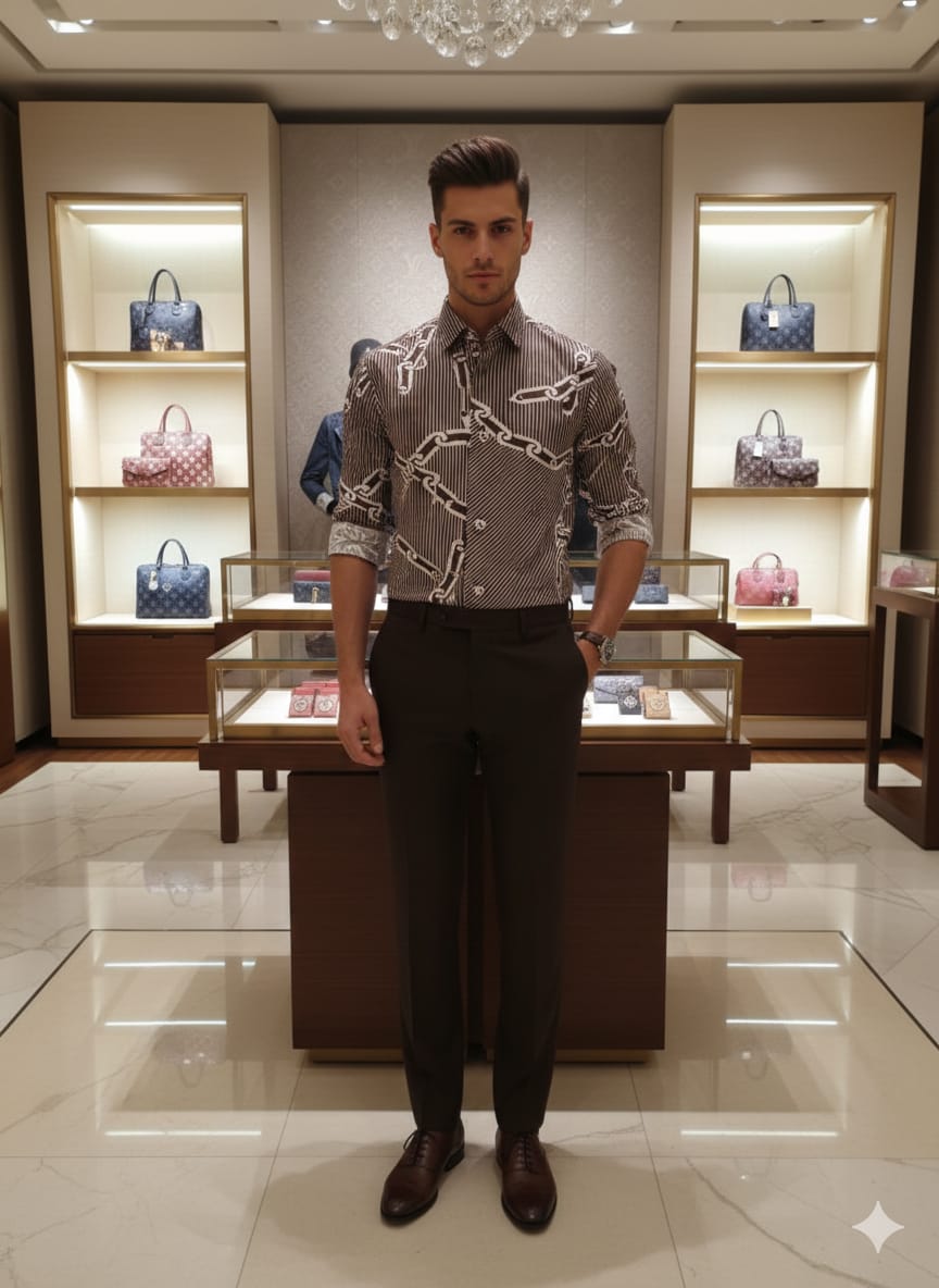 LOUIS VUITTON 2026 premium brown cotton shirt fashion wear