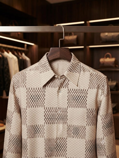 LOUIS VUITTON 2026 premium beige cotton shirt front view