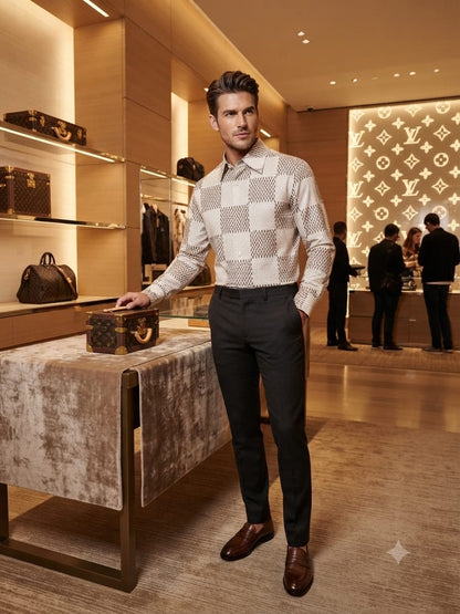 LOUIS VUITTON 2026 beige premium cotton shirt detailed view