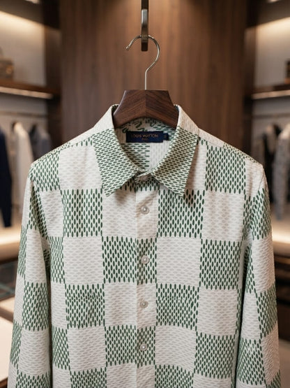 LOUIS VUITTON 2026 premium light green cotton shirt front view