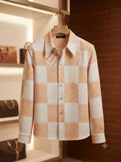 LOUIS VUITTON 2026 premium orange cotton shirt front view