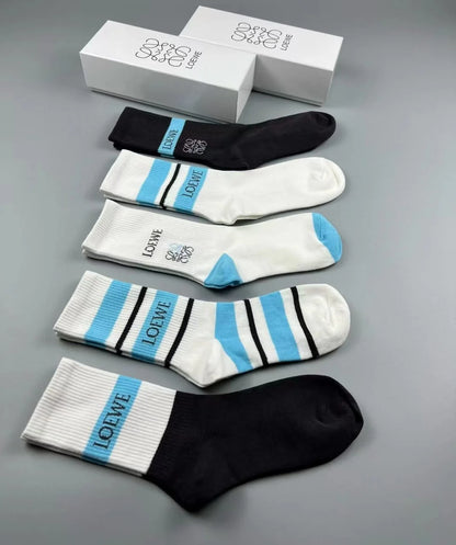 LOEWE || Mid-Calf Length Socks Pack Of Five - FASHION MYST 