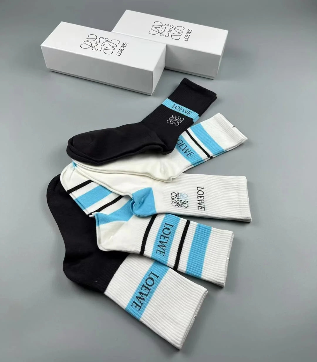 LOEWE || Mid-Calf Length Socks Pack Of Five - FASHION MYST 