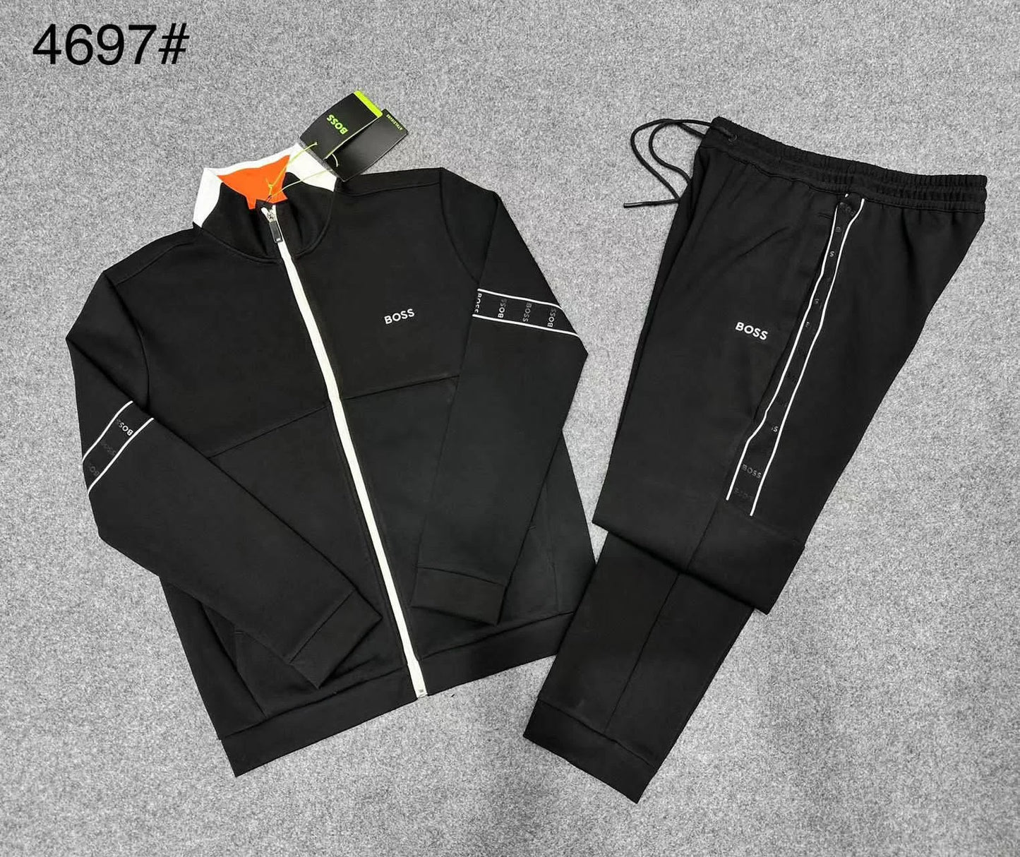 HUGO BOSS ||  Logo Taped Cotton-Blend Zip-Up Tracksuit