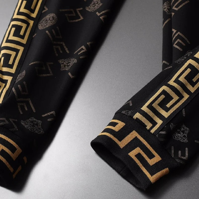 VERSACE || Men High-Quality All-Over Logo Initial Track-Set