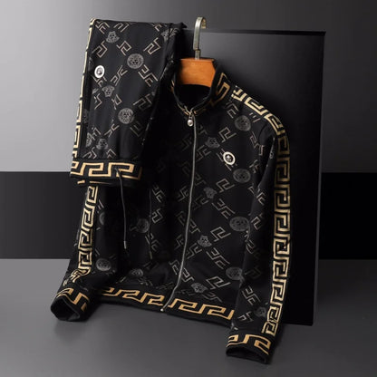 VERSACE || Men High-Quality All-Over Logo Initial Track-Set