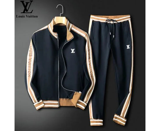 LOUIS VUITTON || Men's LV Monogram Logo Zipper Long Sleeve Tracksuit