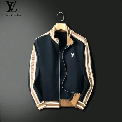 LOUIS VUITTON || Men's LV Monogram Logo Zipper Long Sleeve Tracksuit