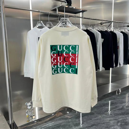 GUCCI || Luxury Cotton Jersey Back Printed Sweatshirt