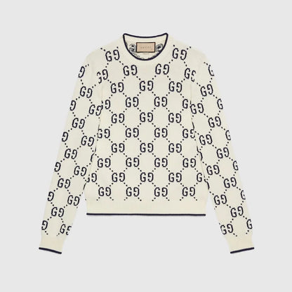 GUCCI || All Over GG Logo-Jacquard Wool Sweater