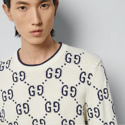 GUCCI || All Over GG Logo-Jacquard Wool Sweater