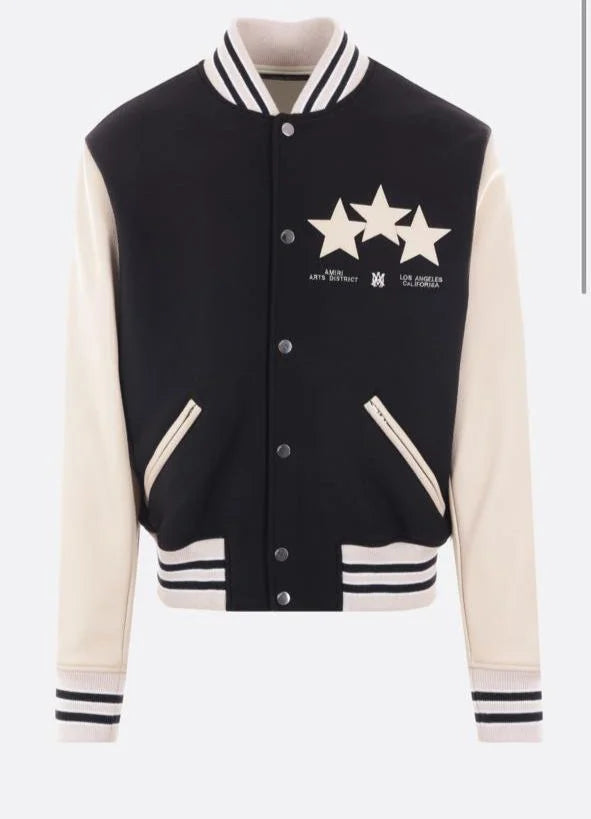 AMIRI || Stars Brand-Embroidered Wool-Blend Versity Jacket