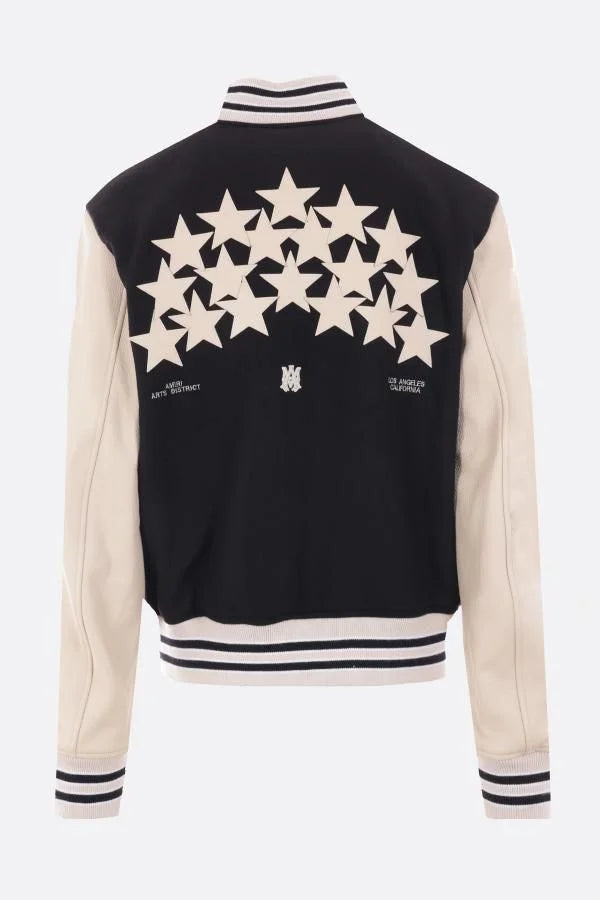 AMIRI || Stars Brand-Embroidered Wool-Blend Versity Jacket