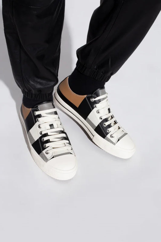 BURBERRY || Checked Canvas Low Top Silhouette Sneaker