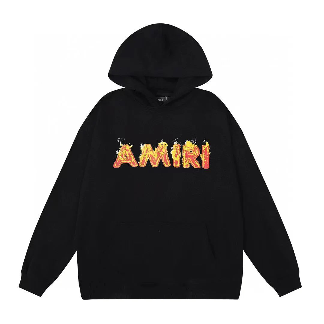 AMIRI || Flame Fire Effect Logo Hoodie