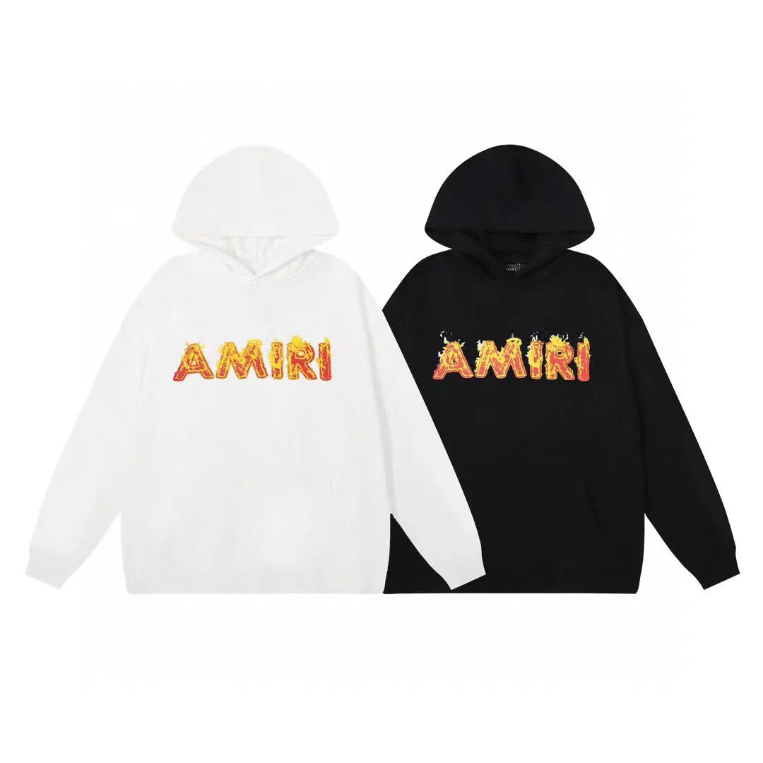 AMIRI || Flame Fire Effect Logo Hoodie