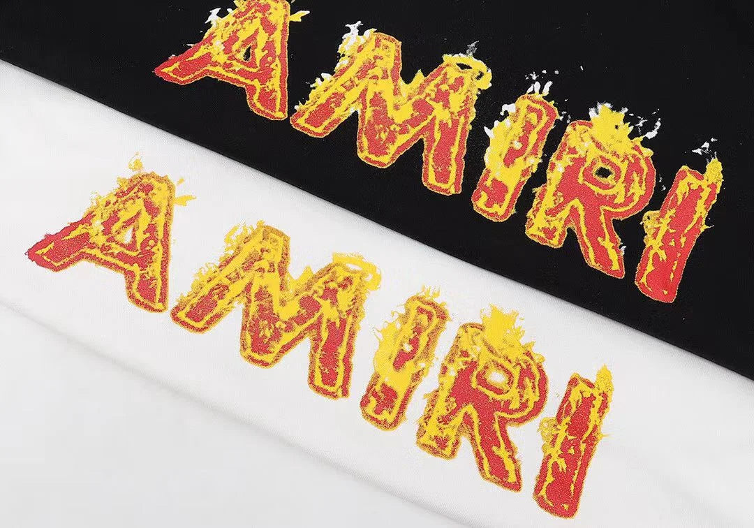 AMIRI || Flame Fire Effect Logo Hoodie