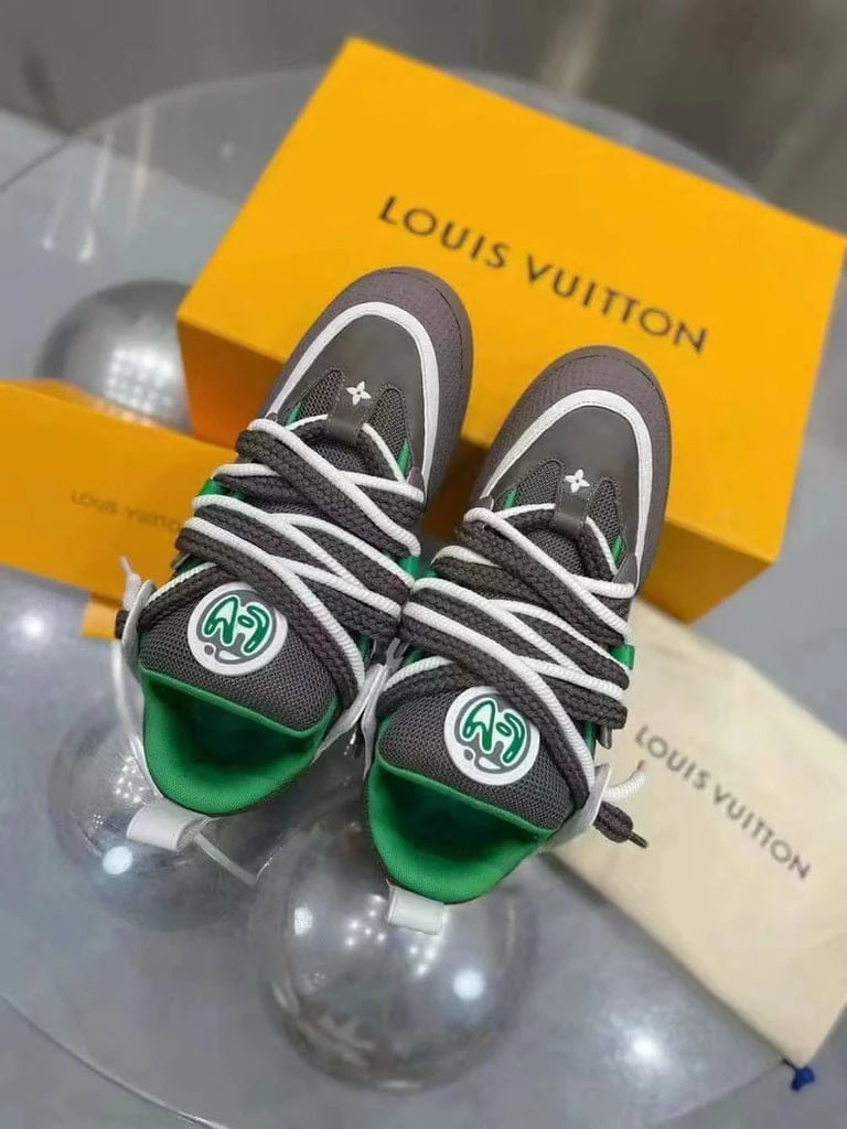 LOUIS VUITTON || Bicolor Double Lace Up Lv Skate Sneaker Grey/Green –  FASHION MYST