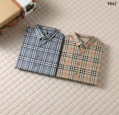 BURBERRY || Men’s Checkered Long Sleeve Shirt – Smart Casual Essential