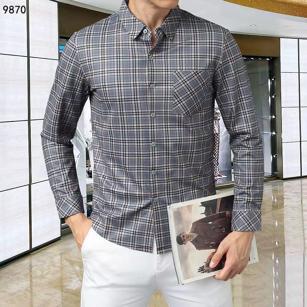 BURBERRY || Men’s Checkered Long Sleeve Shirt – Smart Casual Essential