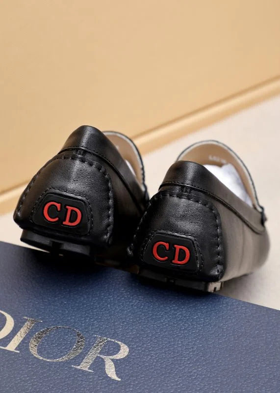 CHRISTIAN DIOR || Classic Brown Leather Loafers With Dior Metal Logo- FASHION MYST