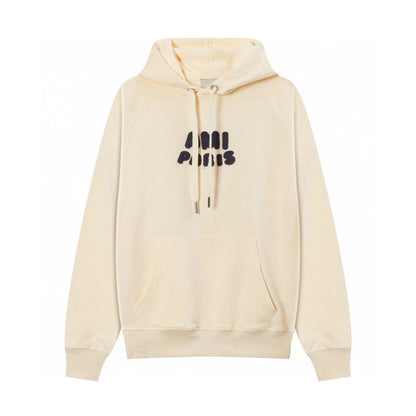 AMI PARIS || Ami Paris Logo Hoodie – Navy & Cream Comfortable Streetwear