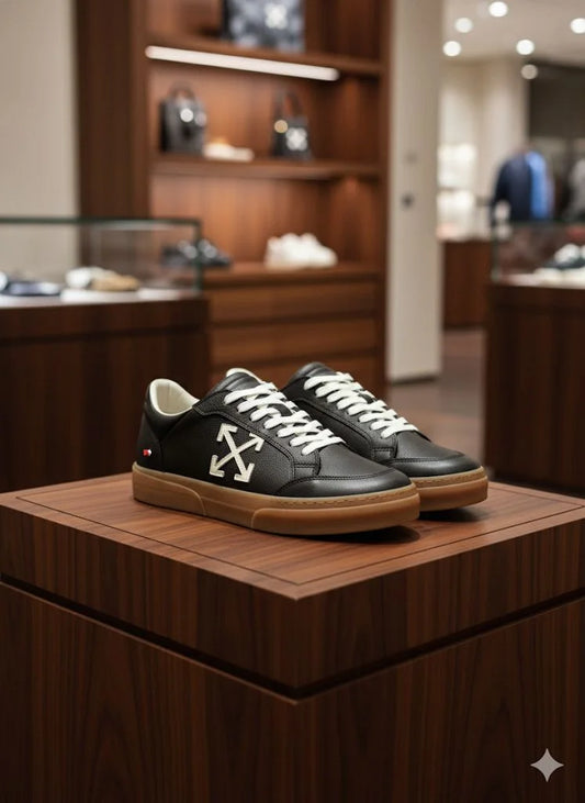 Off-White Vulcanized 7.0 Leather Sneakers – Black/White/Gum