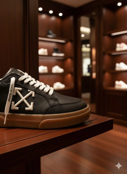 Off-White Vulcanized 7.0 Leather Sneakers – Black/White/Gum