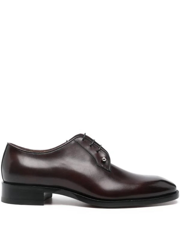 CHRISTIAN LOUBOUTIN || Dandelion Spikes Leather Loafers – Espresso Brown