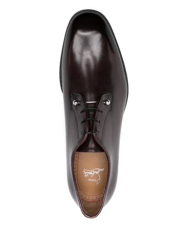 CHRISTIAN LOUBOUTIN || Dandelion Spikes Leather Loafers – Espresso Brown