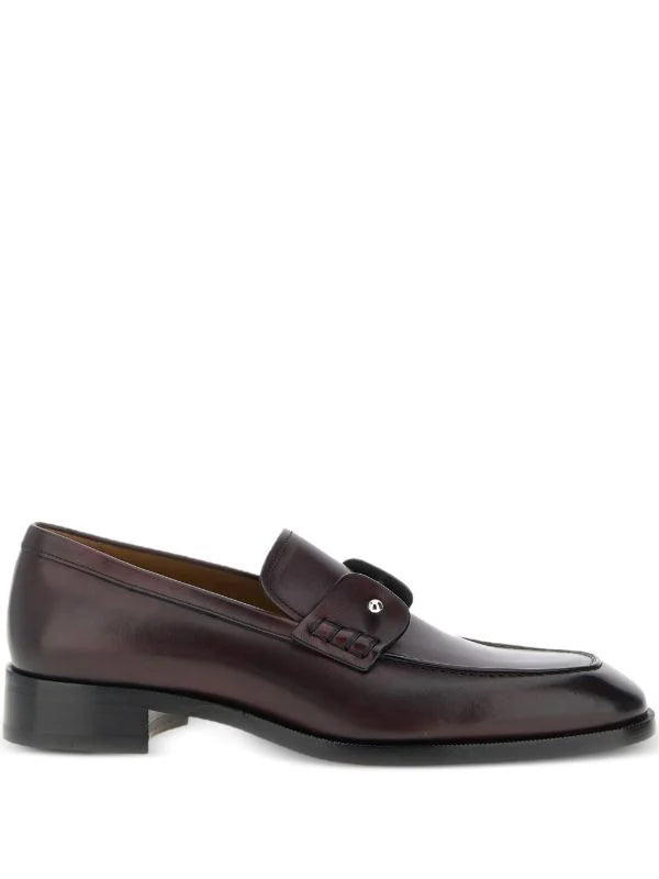 CHRISTIAN LOUBOUTIN || Dandelion Spikes Leather Loafers – Espresso Brown