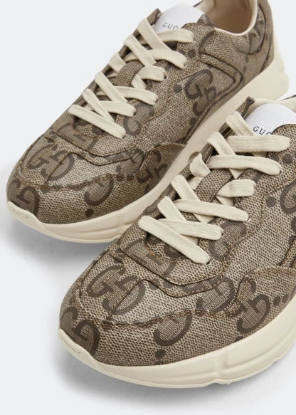 GUCCI || Rhyton Sneaker Jumbo GG Coated Canvas Brown - FASHION MYST
