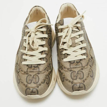 GUCCI || Rhyton Sneaker Jumbo GG Coated Canvas Brown - FASHION MYST