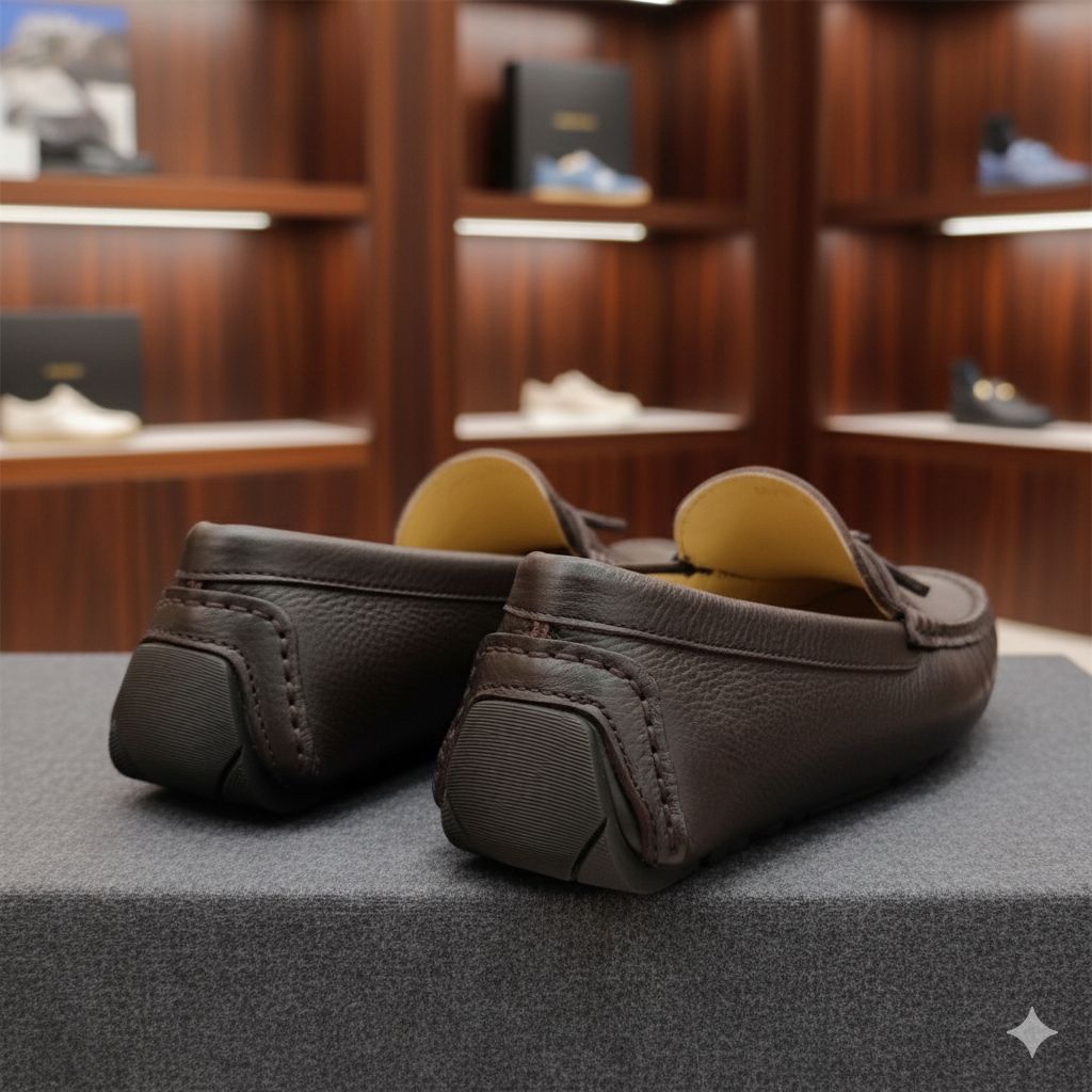DOLCE & GABBANA || DG Logo Signature Leather Driving Shoes