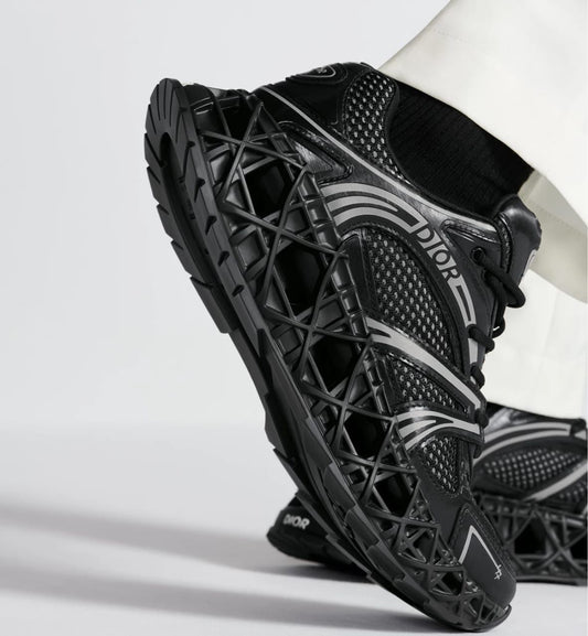 CHRISTIAN DIOR || B35 NXXT Sneaker in Black Technical Mesh and 3D Lattice Sole