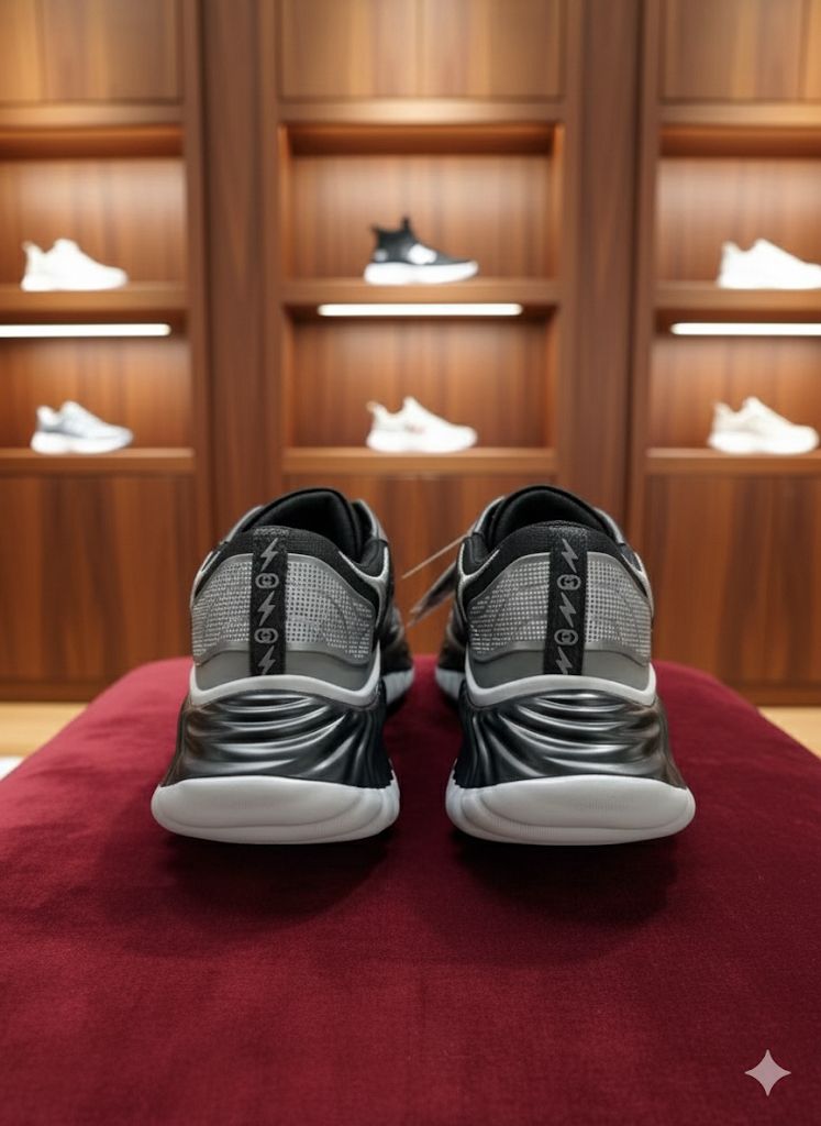 GUCCI || Men's Gucci Ripple Trainer In Black Mesh - FASHION MYST