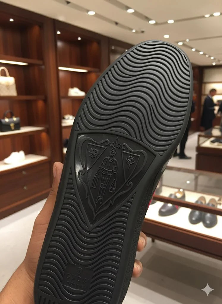 GUCCI ||  Ace Elastic Web Interlocking GG Black Sneaker - FASHION MYST