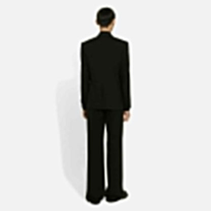 DOLCE & GABBANA || Black Slim-Fit Blazer and Trousers Set with Metallic Logo Patch & Gold Crest