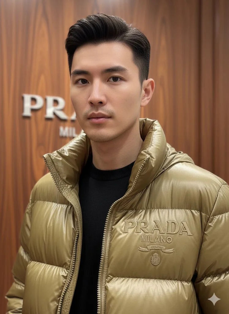 PRADA | Doudounes courtes unisexes en nylon style urbain avec logo uni