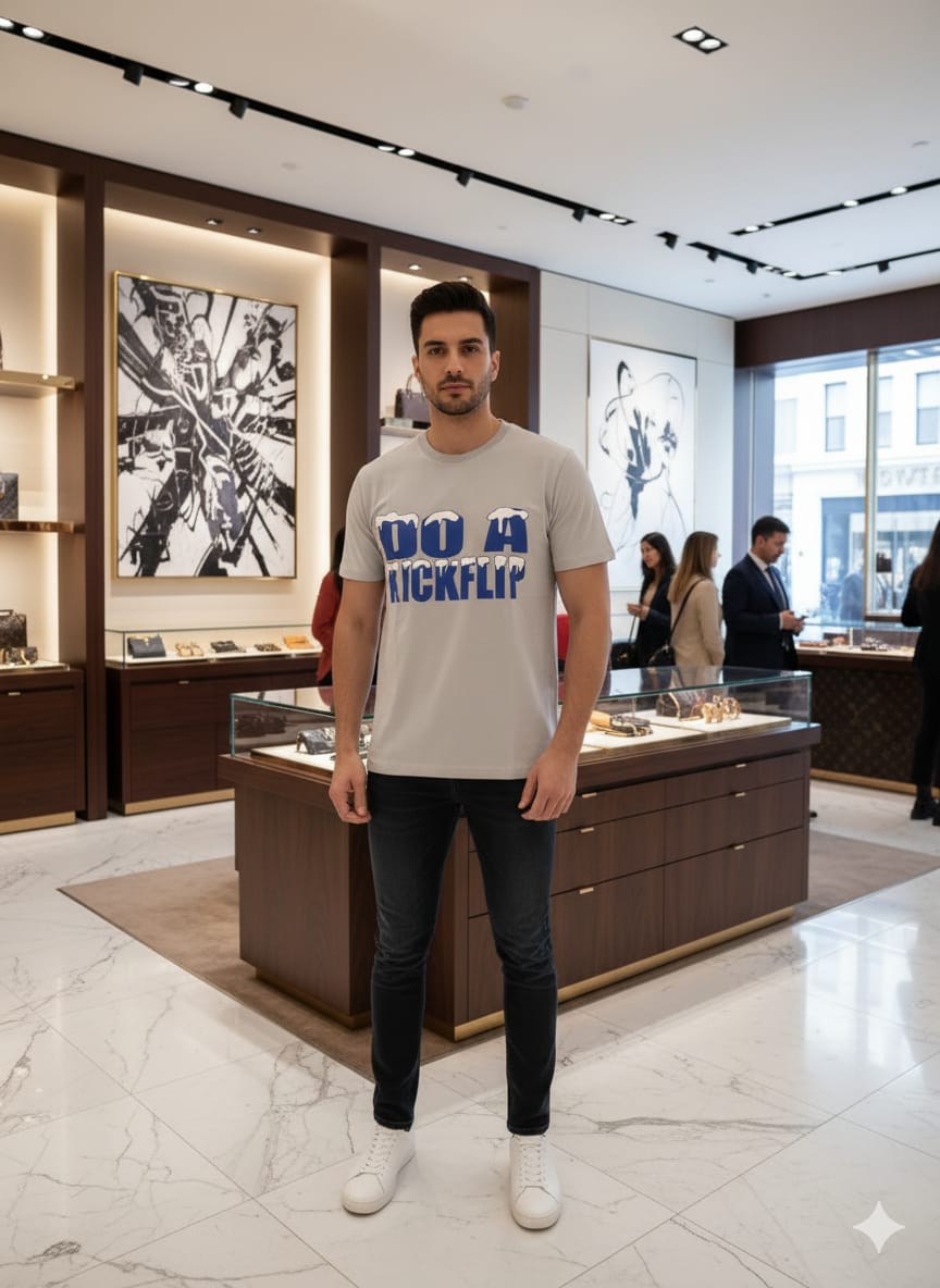 LOUIS VUITTON || Men’s Snow-Drip "Do A Kickflip" Cotton Tee