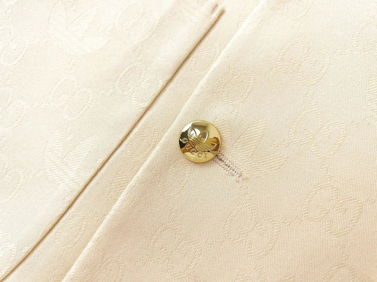 Adidas x Gucci || Double-Breasted Mohair Wool Blazer in Navy Blue/Cream