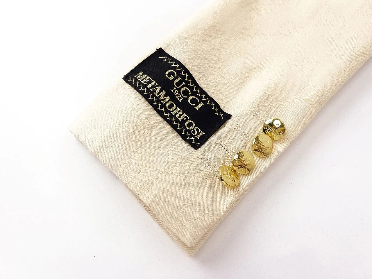 Adidas x Gucci || Double-Breasted Mohair Wool Blazer in Navy Blue/Cream