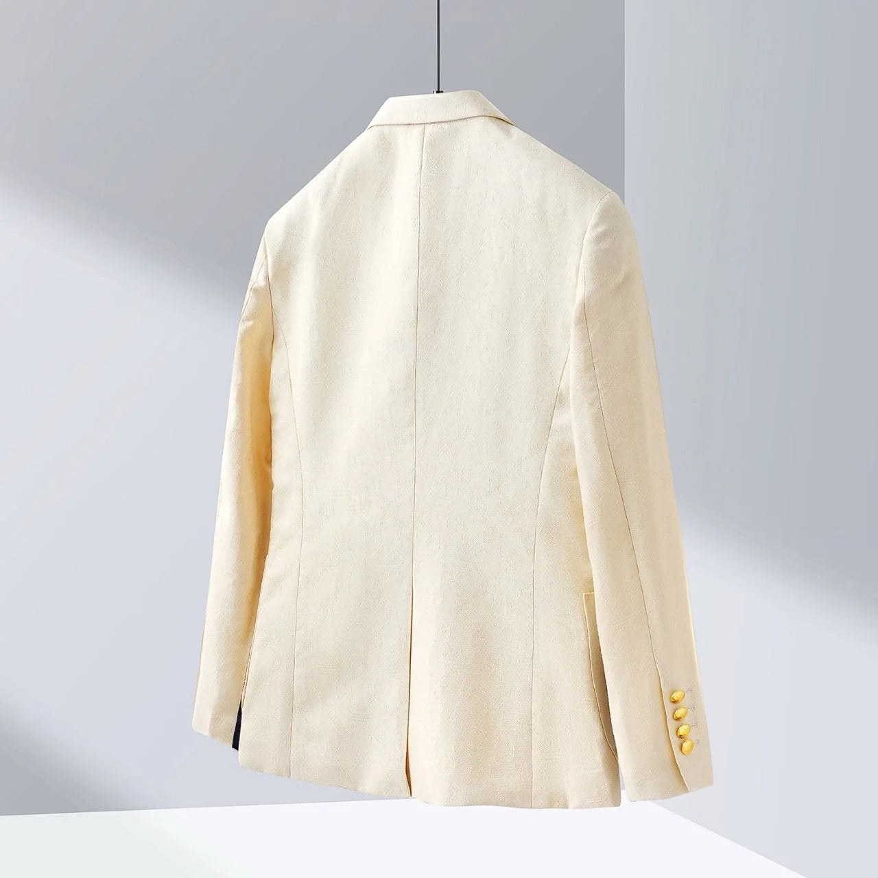 Adidas x Gucci || Double-Breasted Mohair Wool Blazer in Navy Blue/Cream