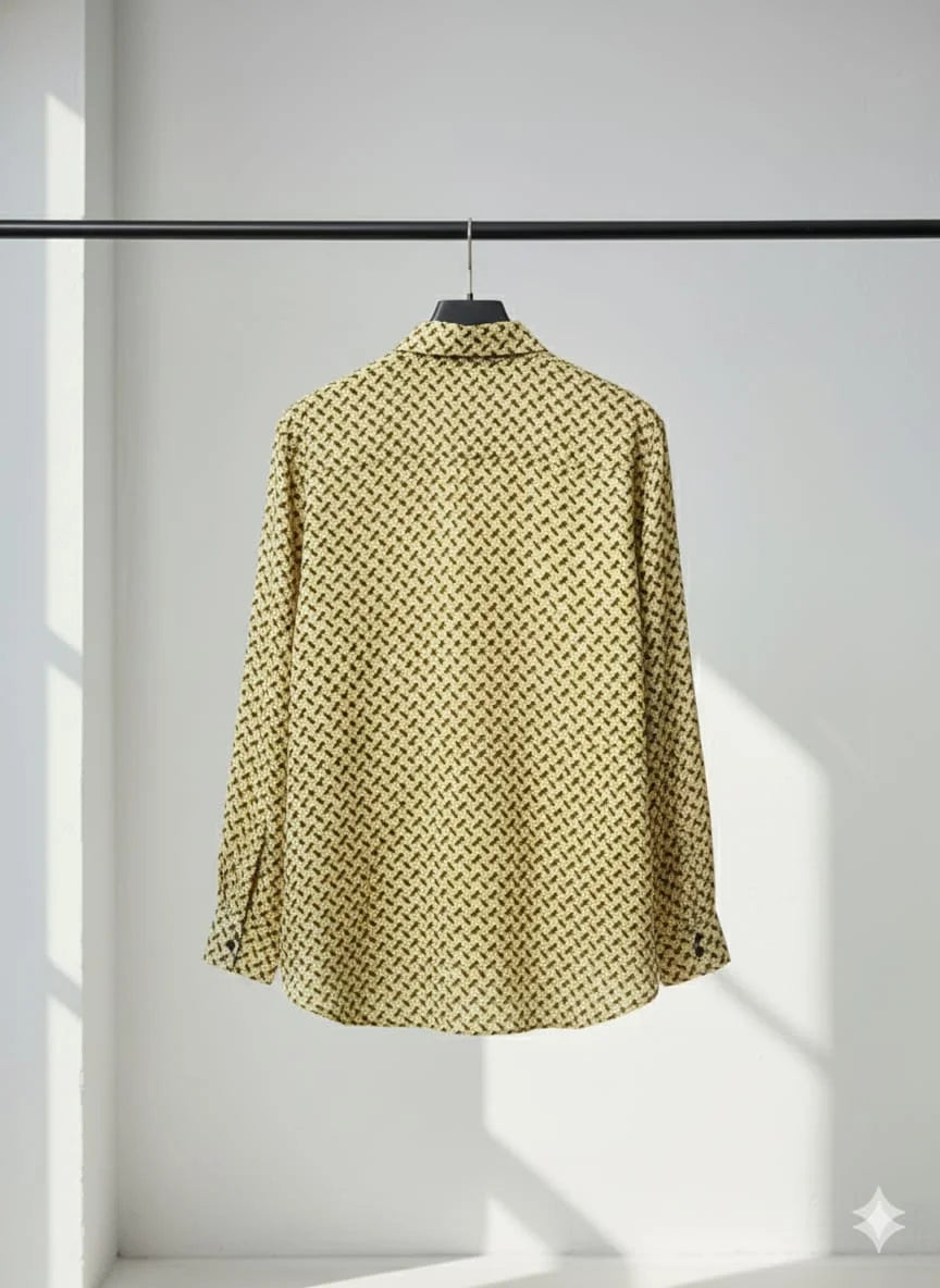 BURBERRY || Burberry Men’s Doberman Graphic Monogram Print Slim-Fit Cotton Shirt