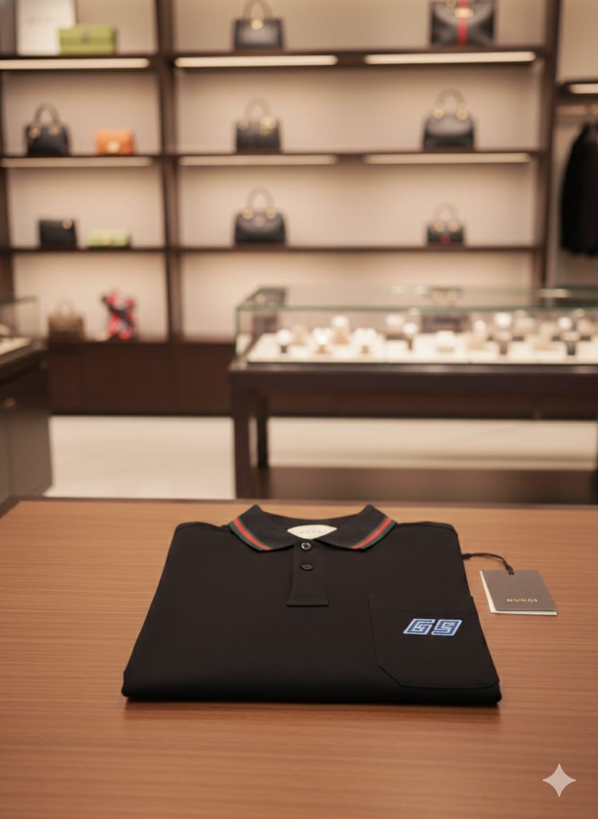 GUCCI || Square GG Piquet Polo T-Shirt