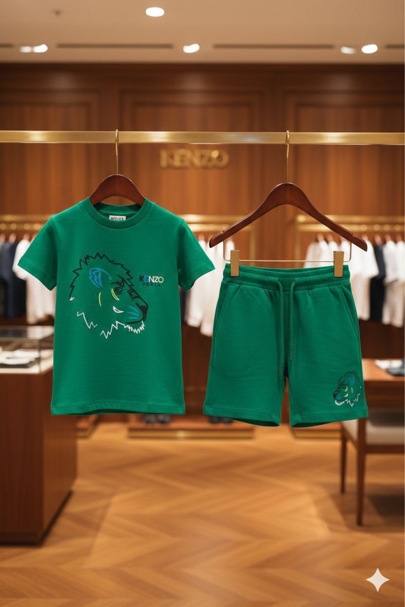 Kenzo Kids green premium co-ord set for boys
