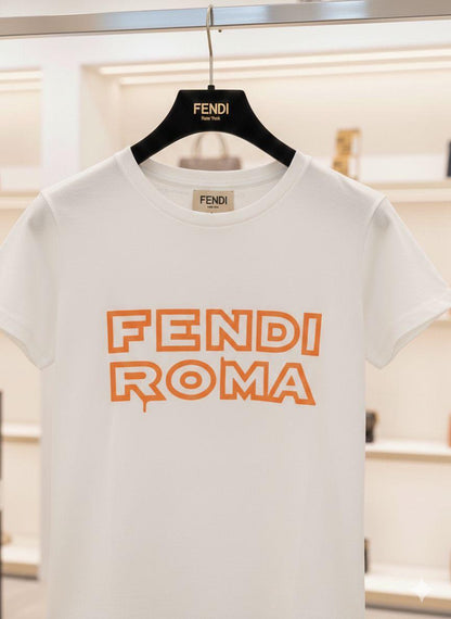 Women's Fendi white regular fit luxury T-shirt

