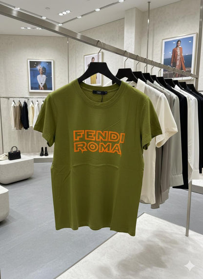 Premium Fendi olive green casual T-shirt for women
