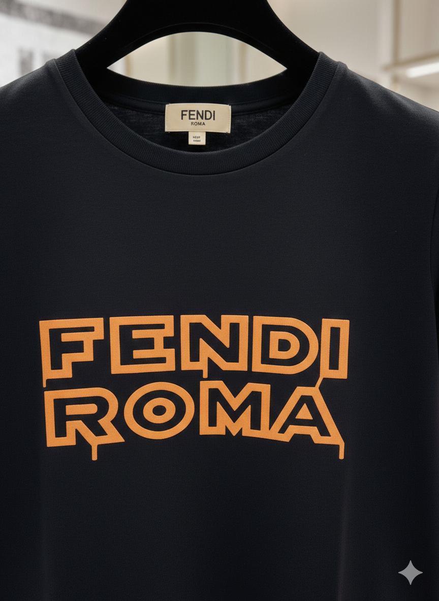 Premium Fendi navy casual T-shirt for women
