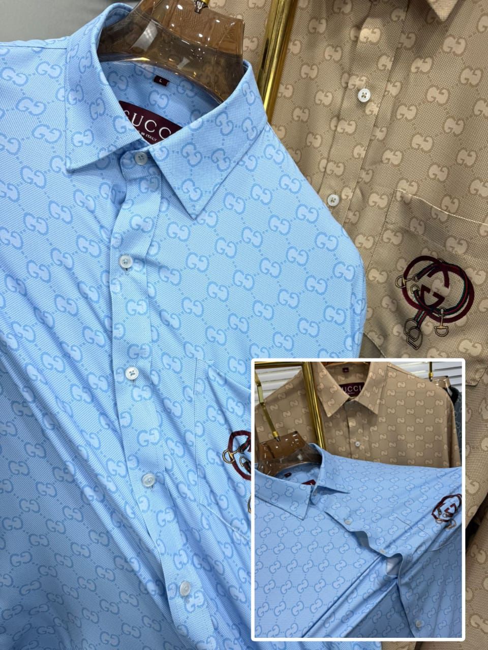 Men's Gucci polo shirt with branded buttons and premium cotton fabric
